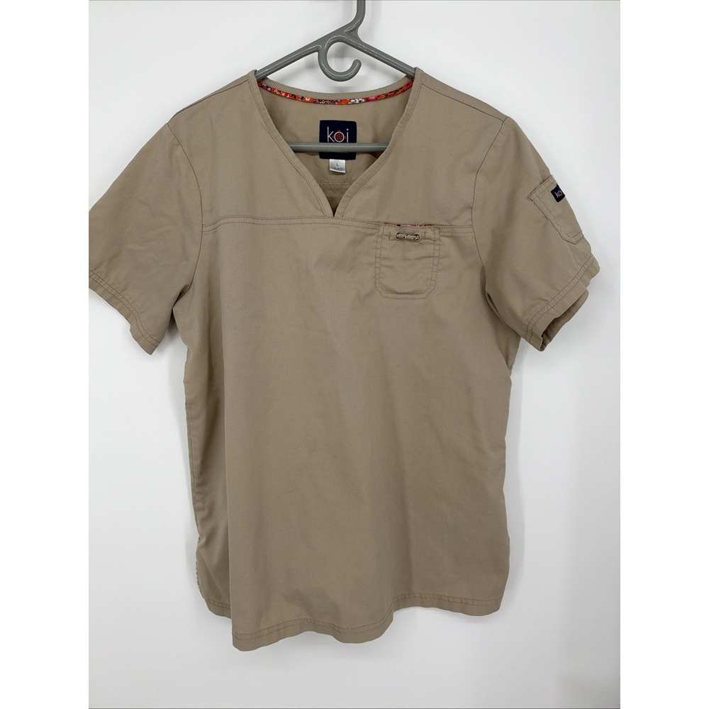 Koi L Scrub Top Tan Size Large